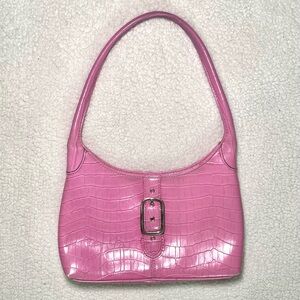 Pink Charter Club Crocodile Leather Shoulder Bag